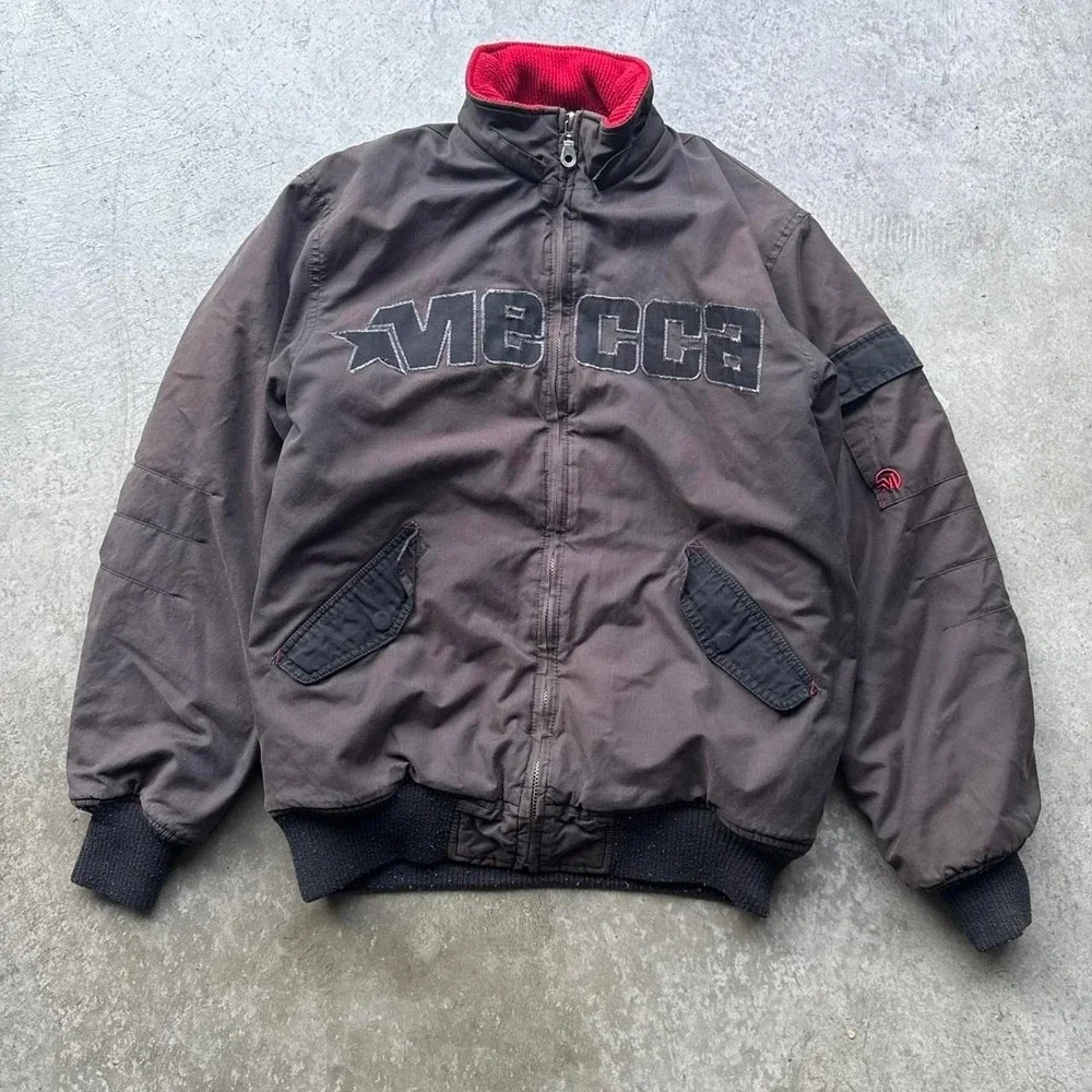 Vintage 90s Faded Mecca Quilt Lined Military Bomber Jacket Skater Grunge